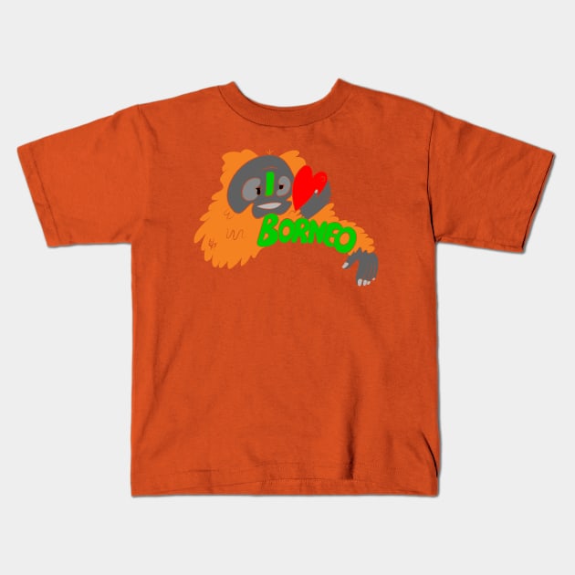 Gm: I love Borneo Kids T-Shirt by Gr33nL3afM